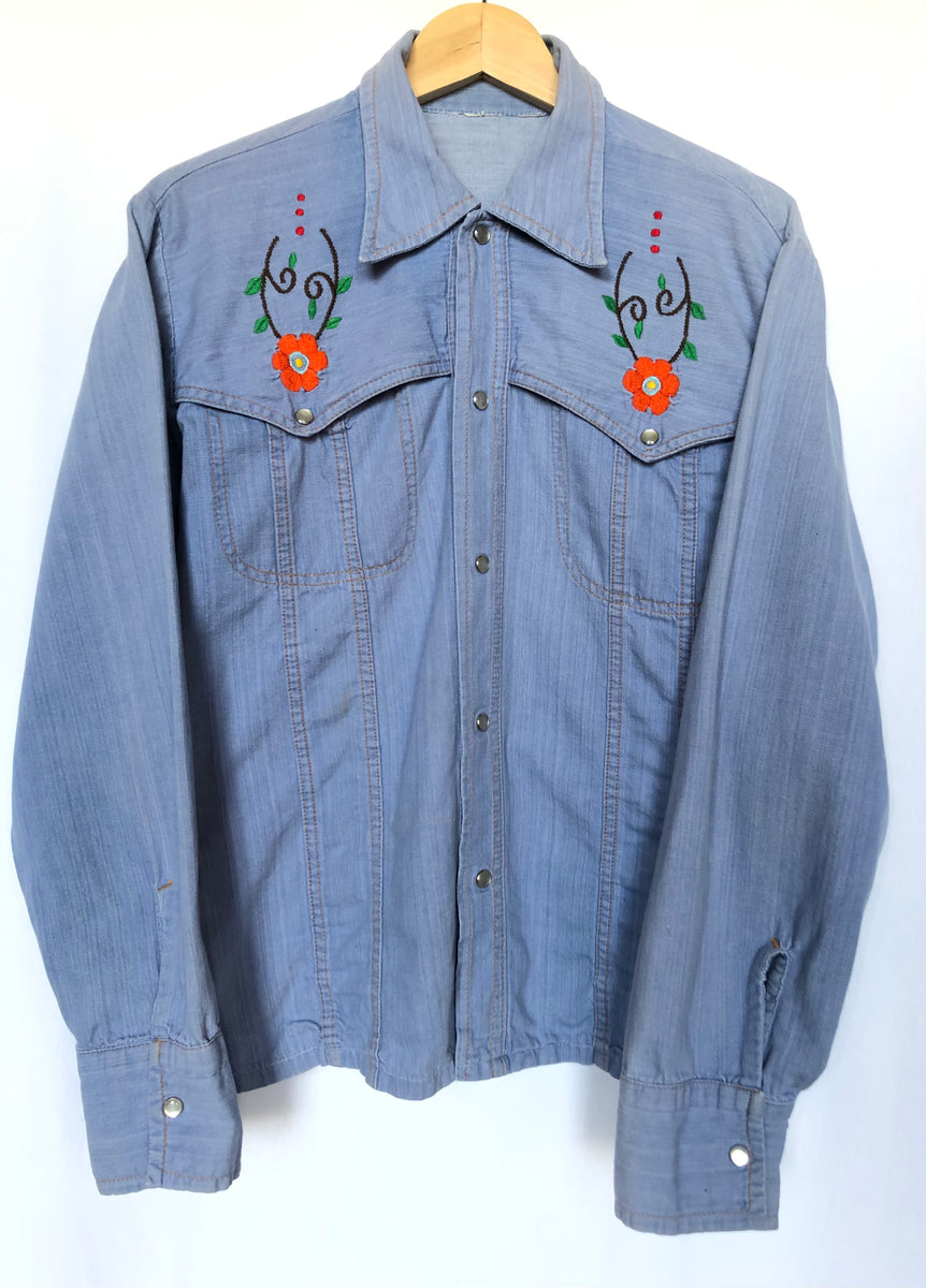 Vintage 70s Sweet-Orr Western Embroidered Denim - Depop