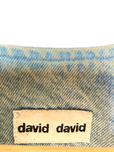 Vintage David David Embroidered Denim Vest Size Small