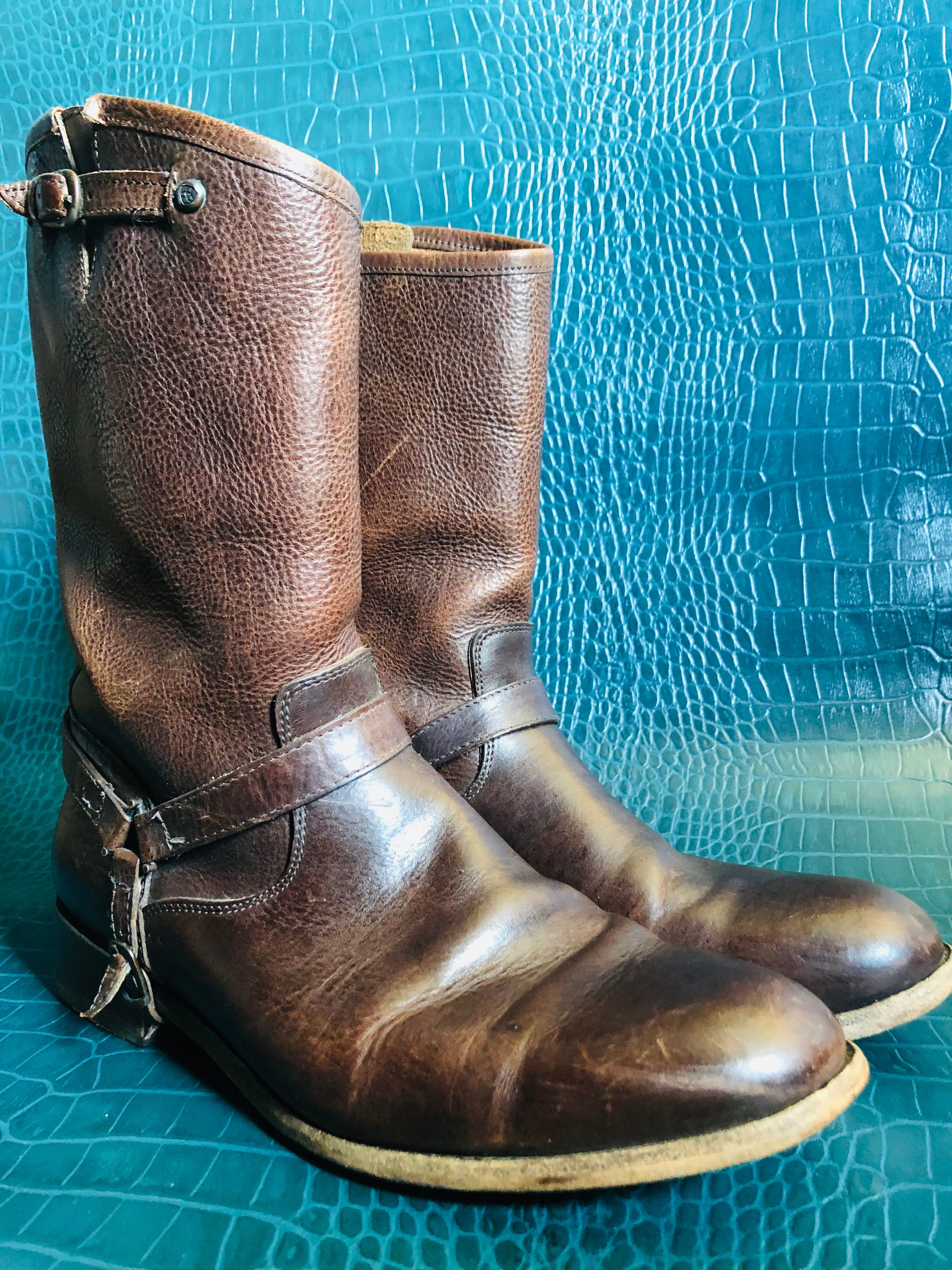 Ariat Brown Leather Engineer Boots (W) 10/ (M) 8