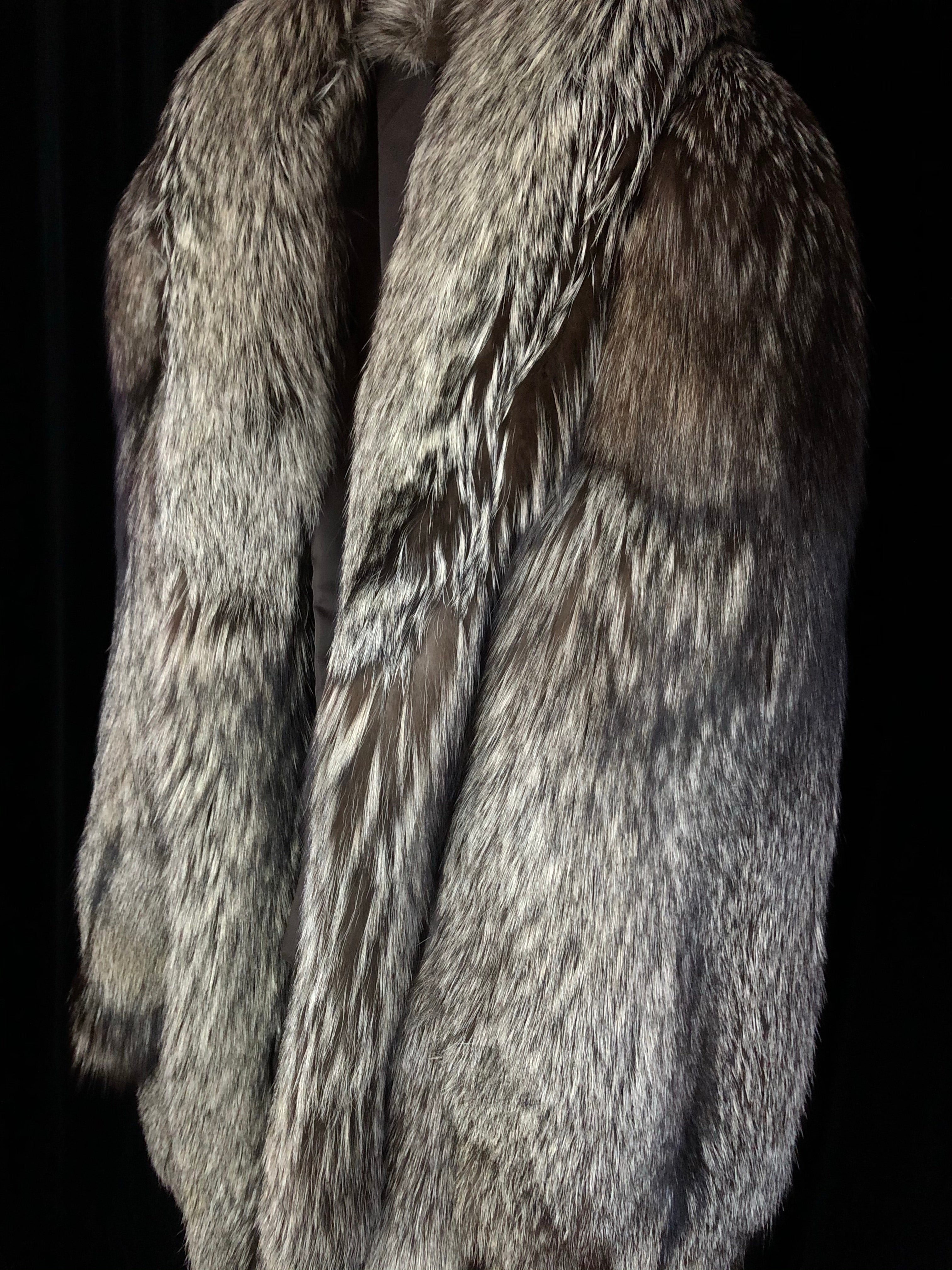 80’s Vintage NOS Silver Fox Fur Made in Argentina