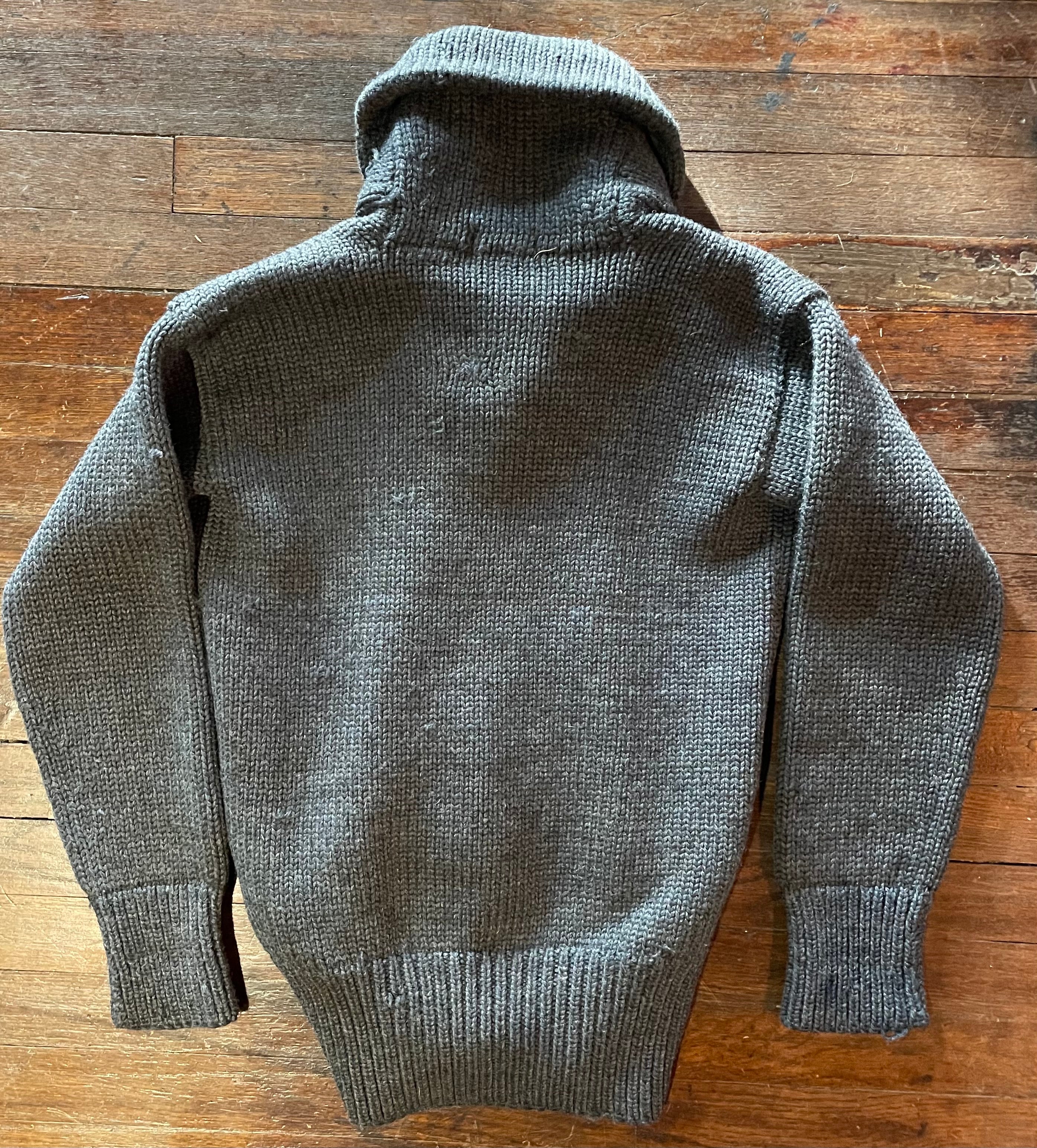 Rare Fisherman Wool Sweater with CRC Crossed Rifle Insignia Patch