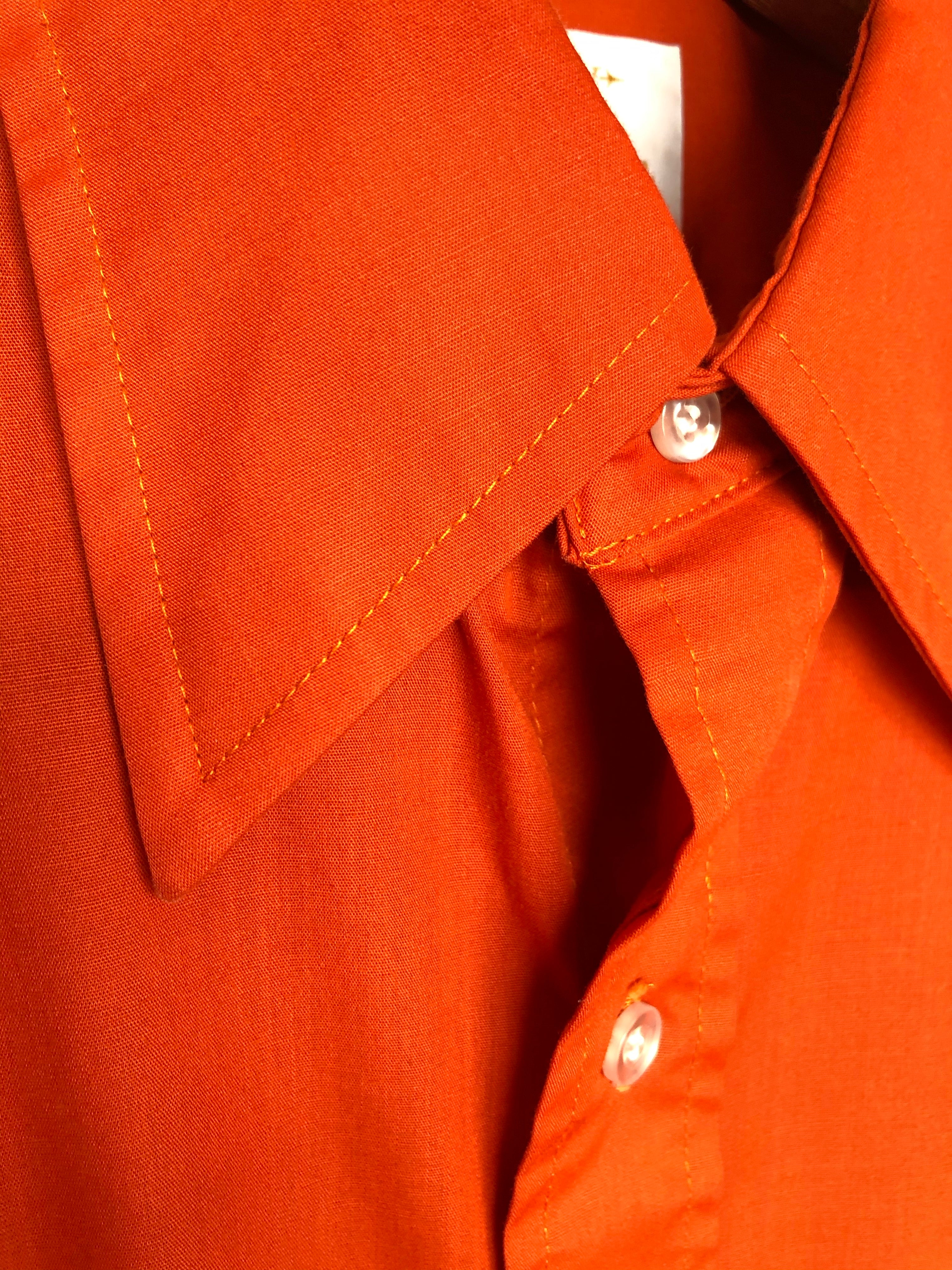 70’s Arrow by Kent Poly Cotton Dress Shirt Orange