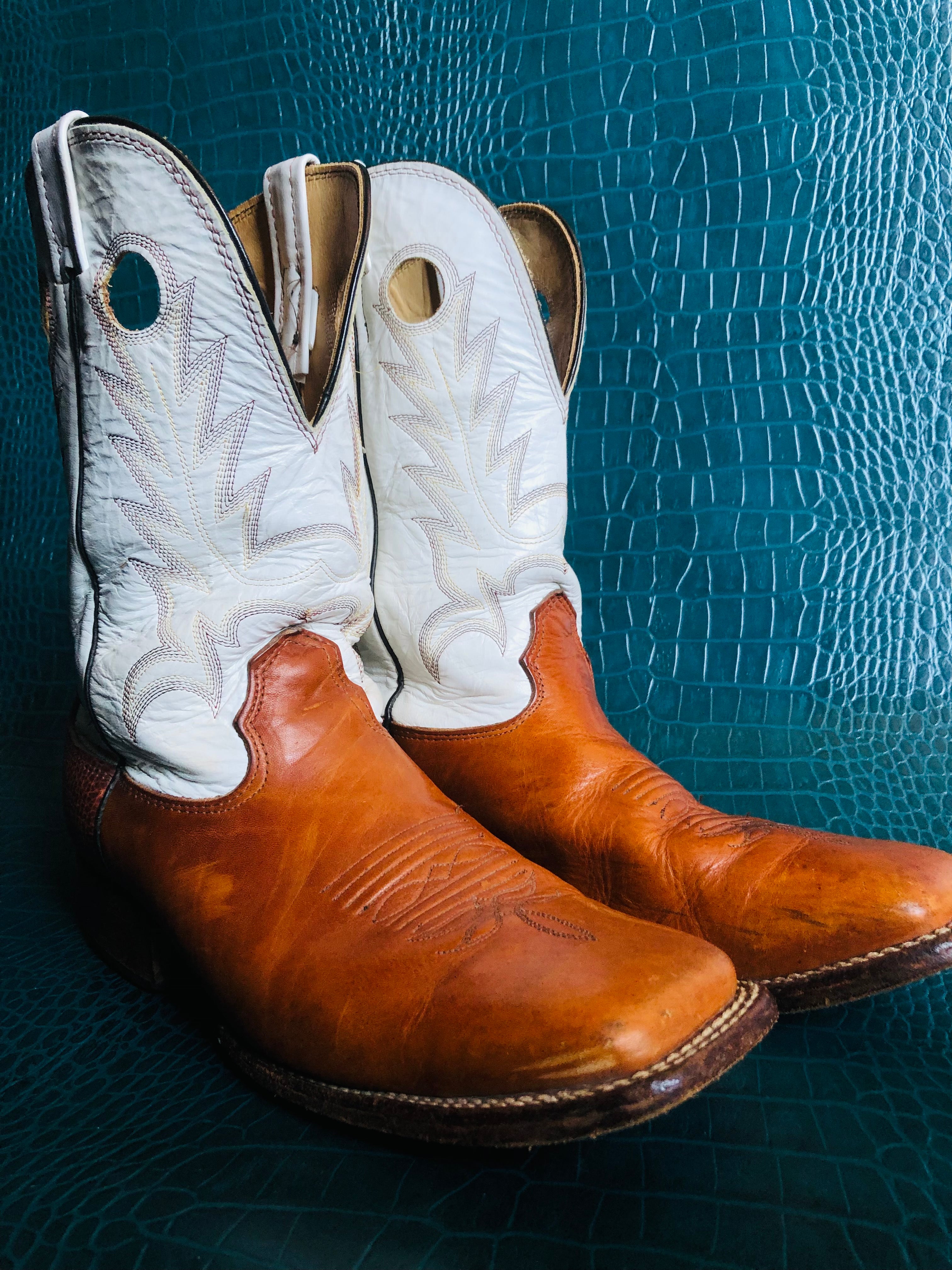 Vintage Larry Mahan Square Toe Men’s Western Cowboy Boots 11D