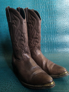 Brown Leather Western Cowboy Boots (M) 8.5 (W) 10.5